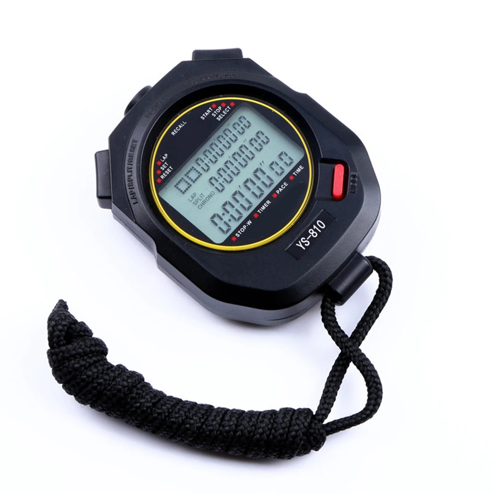 

Digital LCD Chronograph Three Row Stopwatch Countdown Timer Accuracy 9 Hours Max Year Month Day Week Sports Fitness