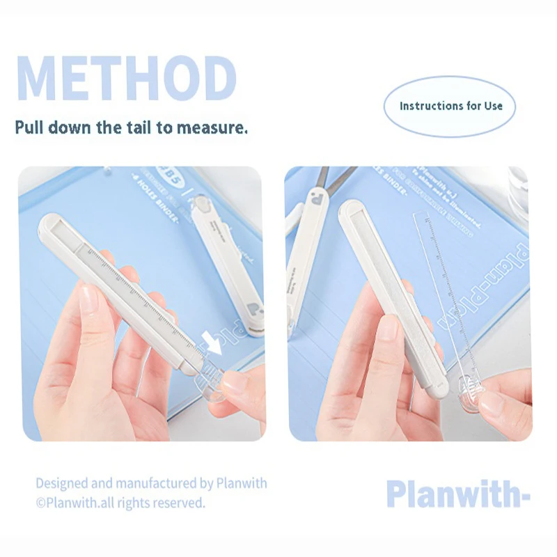 Planwith 2 في 1 مقص حاكم صغير محمول على شكل قلم ABS شفرة فولاذية غير قابلة للصدأ السفر مدرسة مكتب القرطاسية لوازم الحرفية