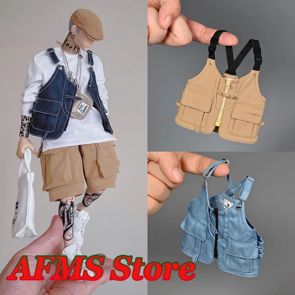 

1/6 Men Soldier High Street Tooling Vest Hip Hop Camping Sleeveless Jacket Multiple Pockets Cardigan For 12" Action Figure Body