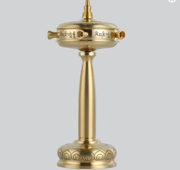 15cm Copper Handheld Rotating Tibetan Prayer Wheel Customized Microfilm Buddhist Scriptures Mani Wheel Meditation Tool