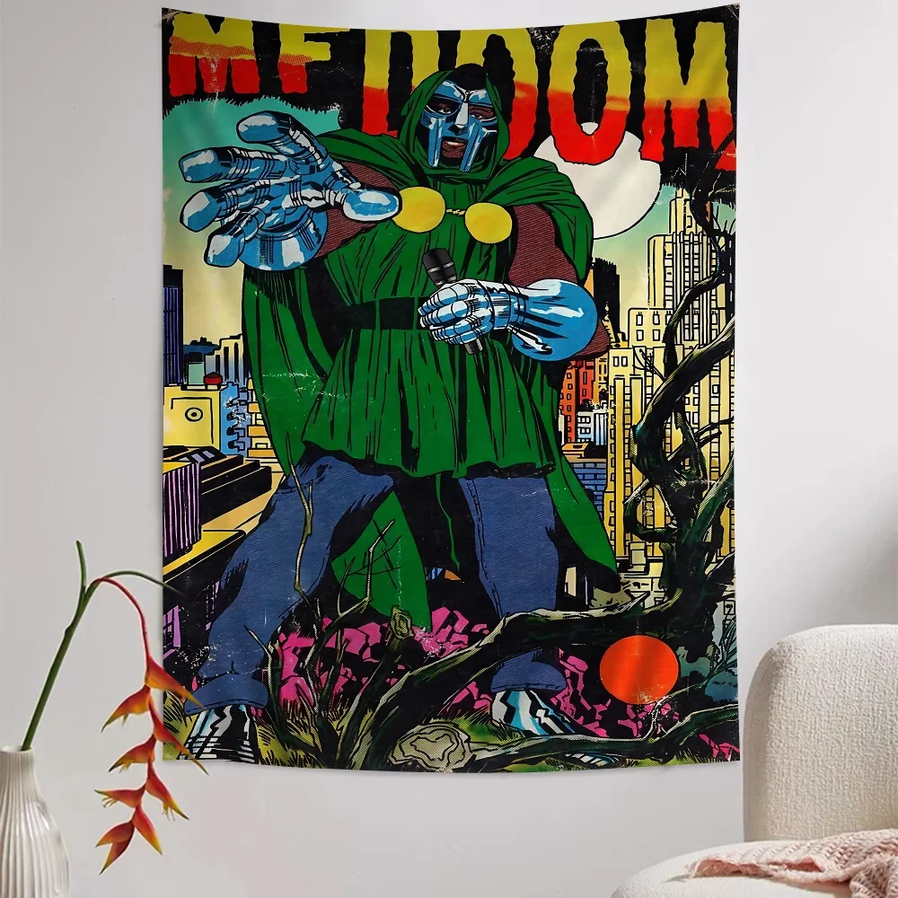MF DOOM نسيج ملون للتعليق على الحائط التارو الهبي سجاد الحائط ديكور المنزل