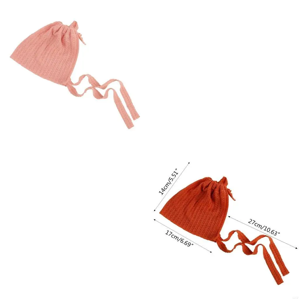 

Baby Lace-up Knitting Hat Handmade Crochet Newborn Photography Props Bonnet Infants Photo Posing 425F