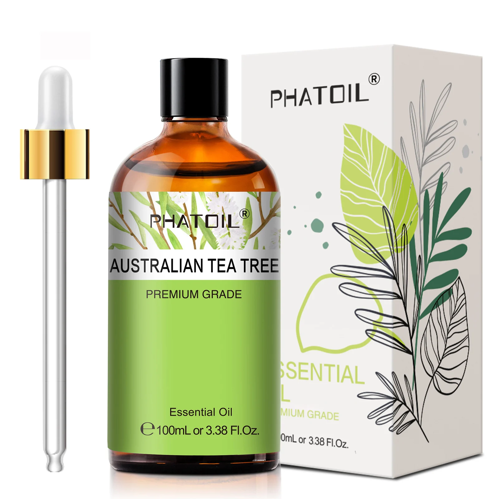 PHATOIL 100 ml ätherisches Pflanzen-Aromatherapieöl für Diffusor, Kerzenherstellung – Bergamotte, Citronella, Lavendel, Zitrone, Eukalyptusöle