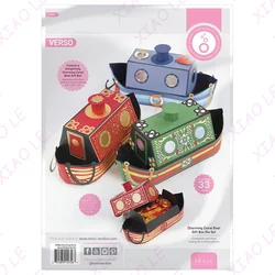Charming Canal Boat Gift Box Metal Cutting Die Scrapbook Embossed Paper Card Album Craft Template Cut Die Stencils New