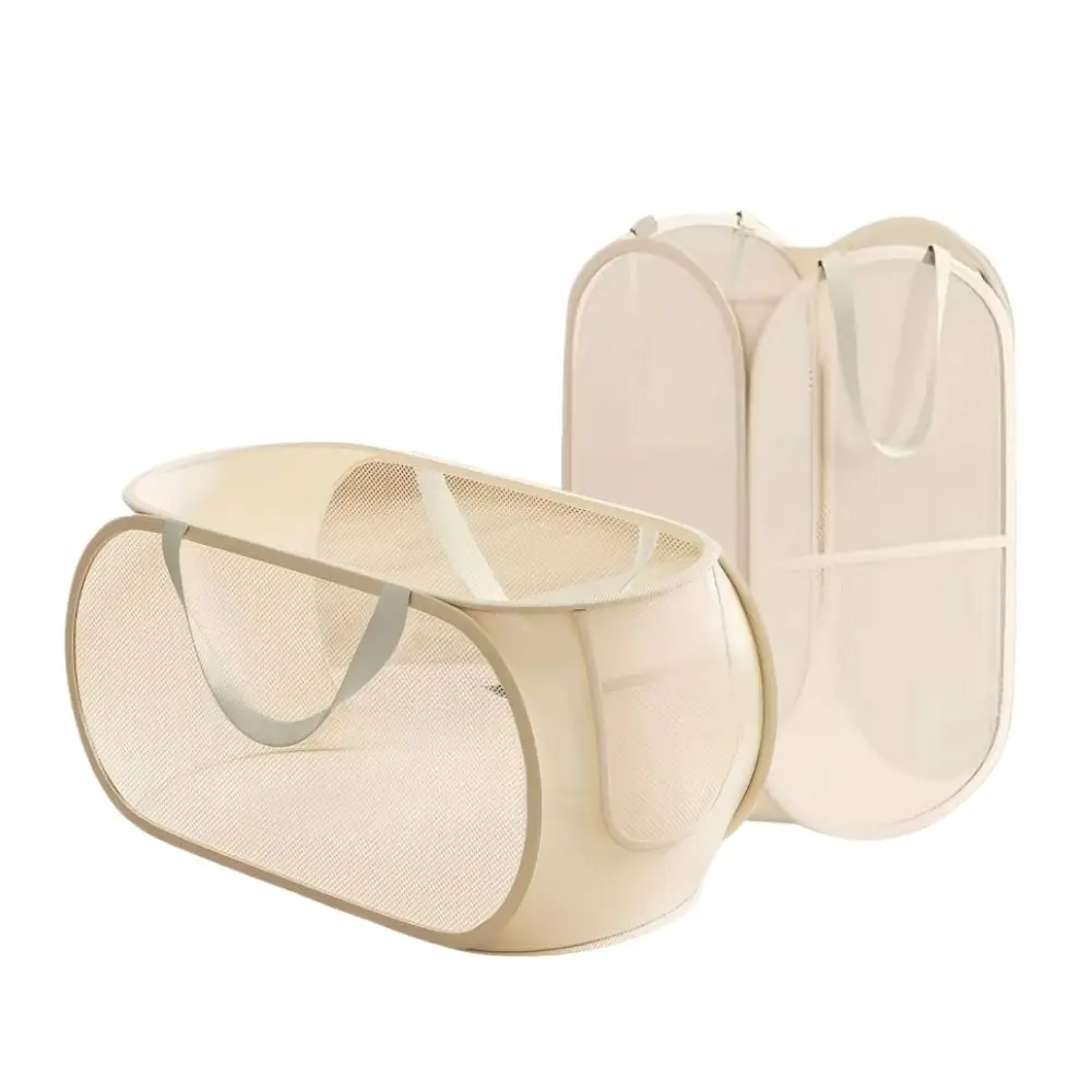 New Sub Block Design Doll Storage Basket with Handle Side Pocket Storage Bucket Large-capacity Laundry Basket Household Use