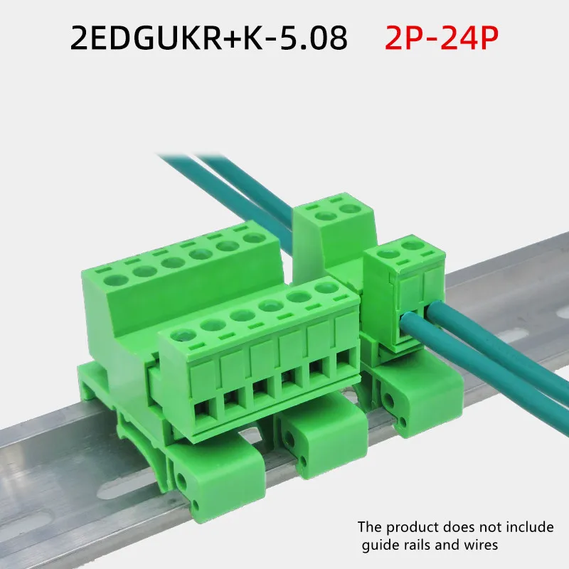 

2EDG-UKR-5.08mm Rail Type Solderless Docking Plug-in Screw Wiring Terminal Plug-in Complete Set of Guide Rails