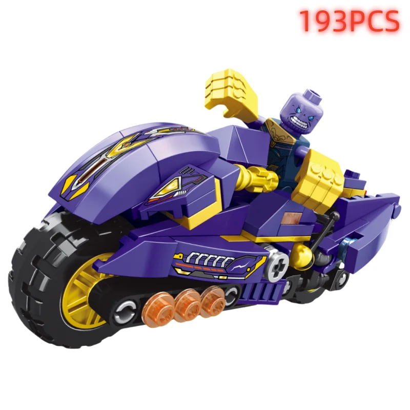 Motorcycle Building Blocks Mini Model Figures Compatible Disney Spiderman Iron Man Venom Captain Hawk Technic Armor Gift Toys