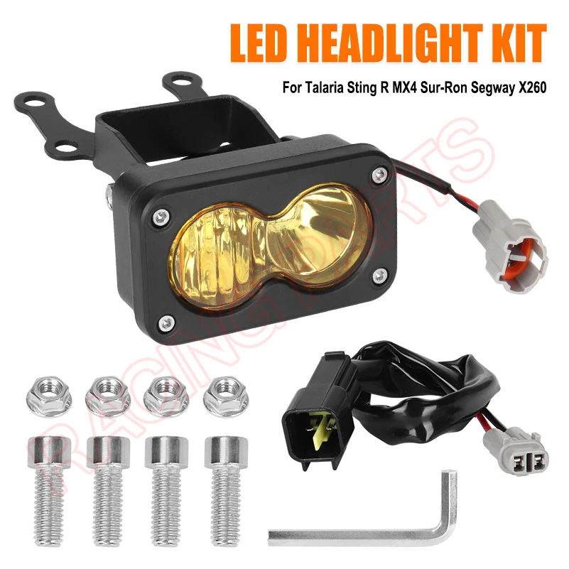20W Led Headlight Spot Flood Combo Kit 6000-6500K For SurRon Light Bee Segway Talaria Sting MX4 MX3 Plug N Play Waterproof