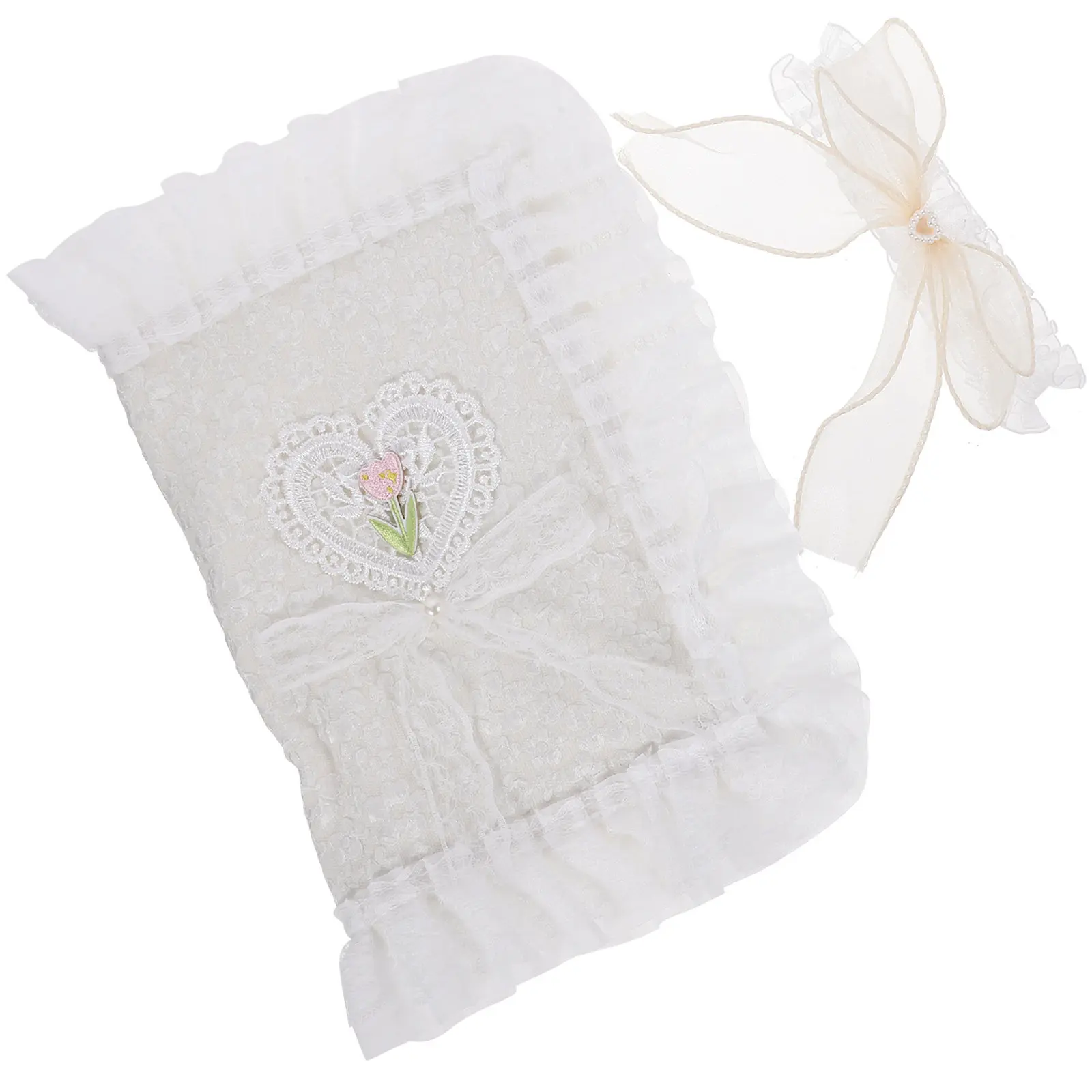

Exquisite Lace Book Cover Reusable Washable Decorative Book Sleeve Anti-Wear Protective Cover for Hardcovers Notebooks Diaries