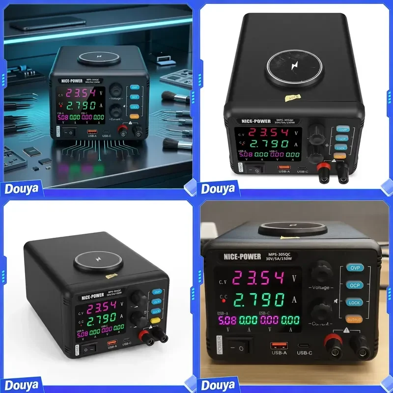 NICE-POWER MPS-305QC 30V 5A 150W Variable DC Power Supply Wireless Charger USB/Type-C Digital Display Short Circuit