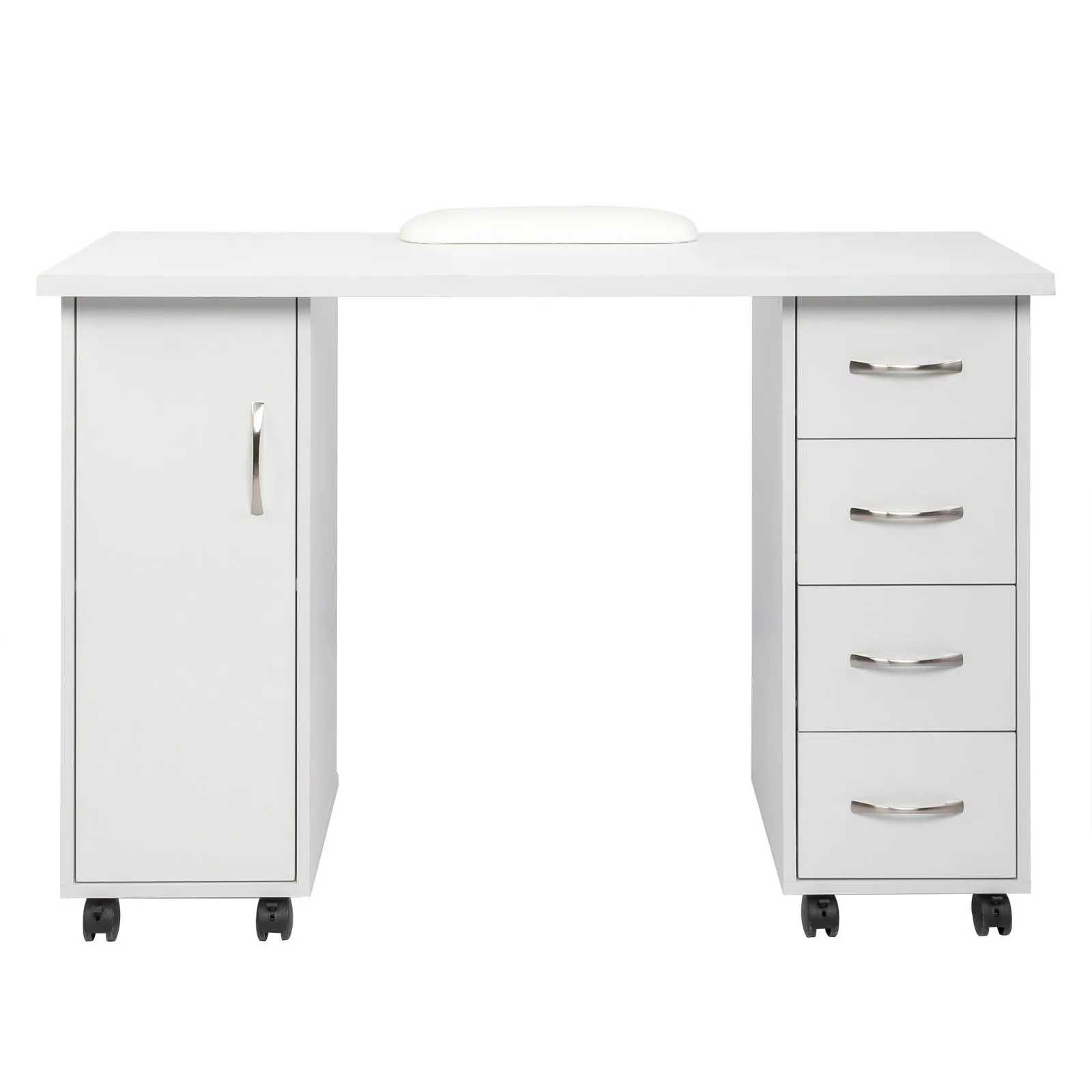 

Manicure Table Nail Desk Beauty Salon W/ 4 Drawer +Wrist Rest+Wheel+Drawer