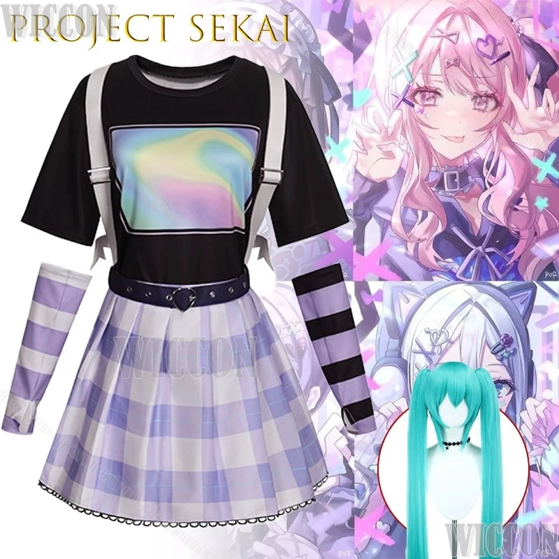 أزياء مشروع Sekai الملونة للمسرح Shinonome Ena Akiyama Mizuki Yoisaki Kanade التأثيرية أزياء شخصية أنيمي كاملة للهالوين