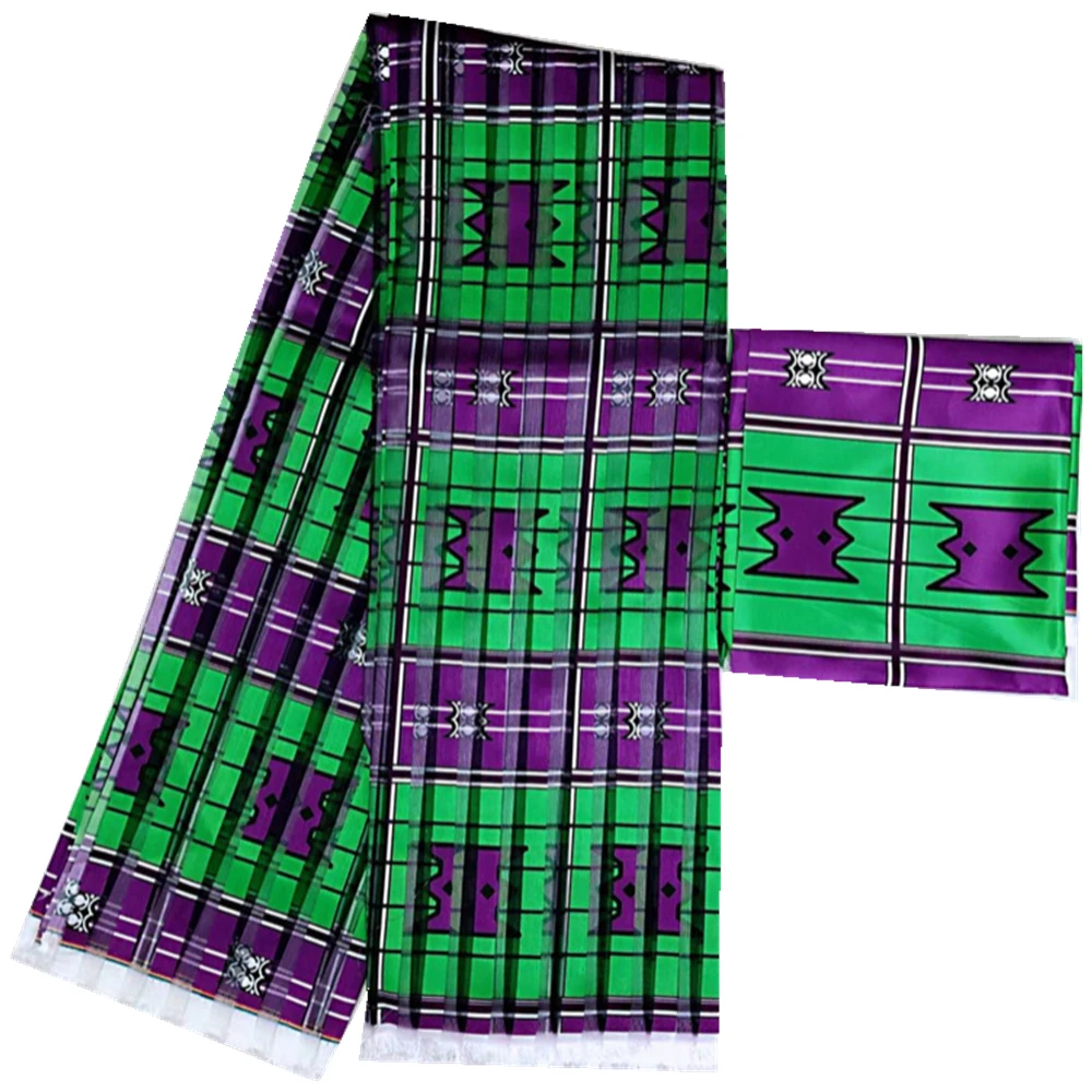 African Fabrics For Women Dress Organza Silk Material Match Satin Blouse 4+2 Yards