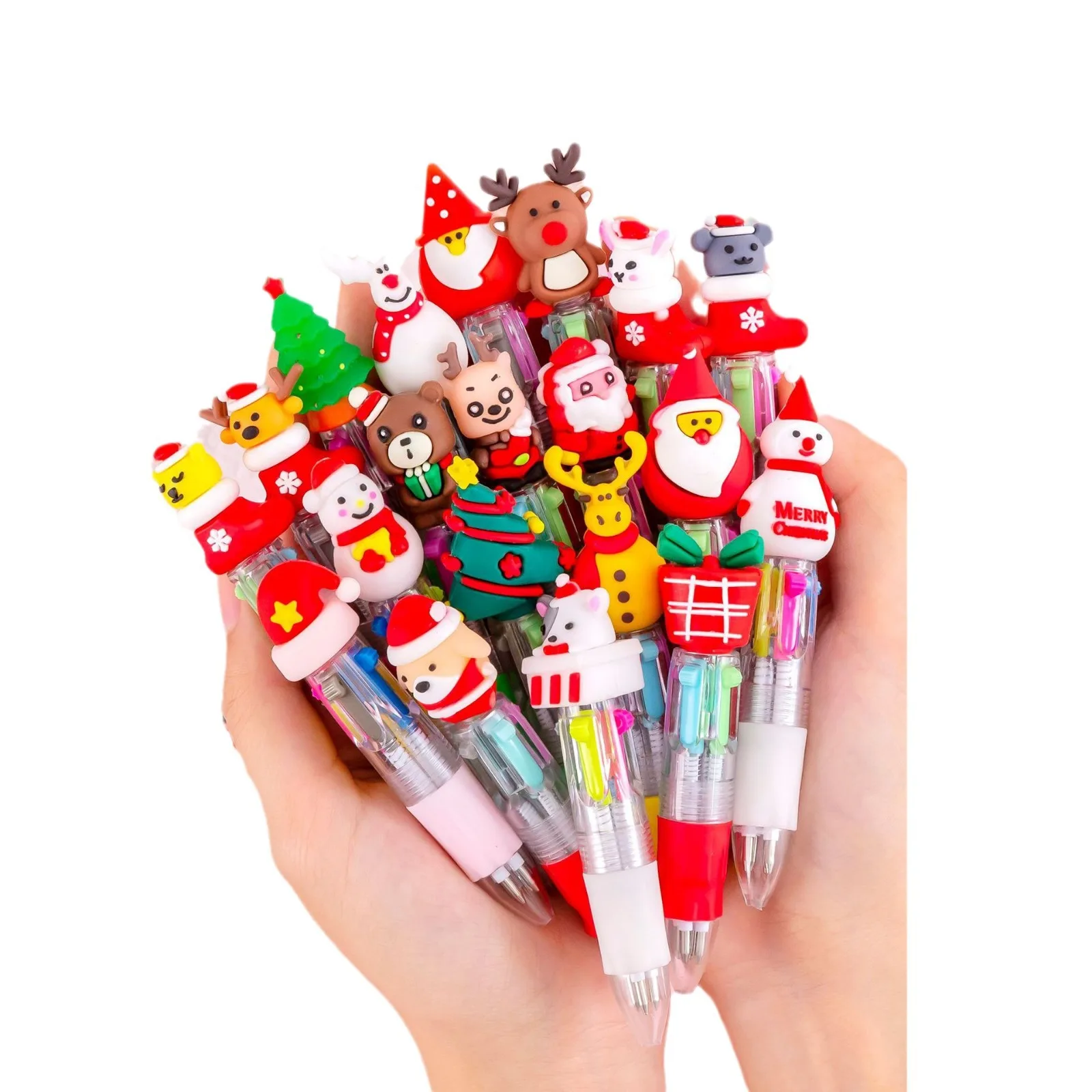 

4 цвета шариковая ручка-4 шт. креативный снеговик олень Санта мини милая ручка Рождественский приз подарок школьные принадлежности