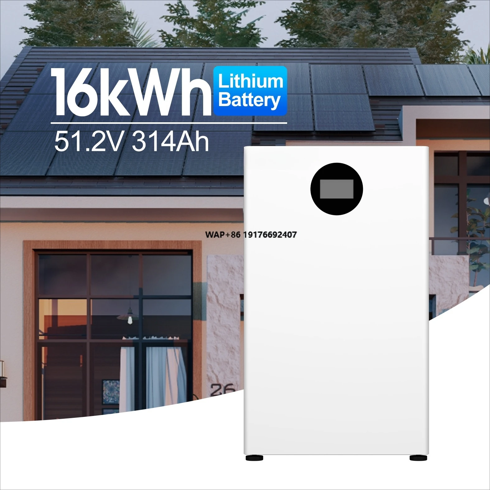 Sunket CE UN38.3 16kwh Home Lithium Battery 200ah IP65 Protection Solar Panel CAN 16kwh Battery Lifepo4 for Solar Storage Use