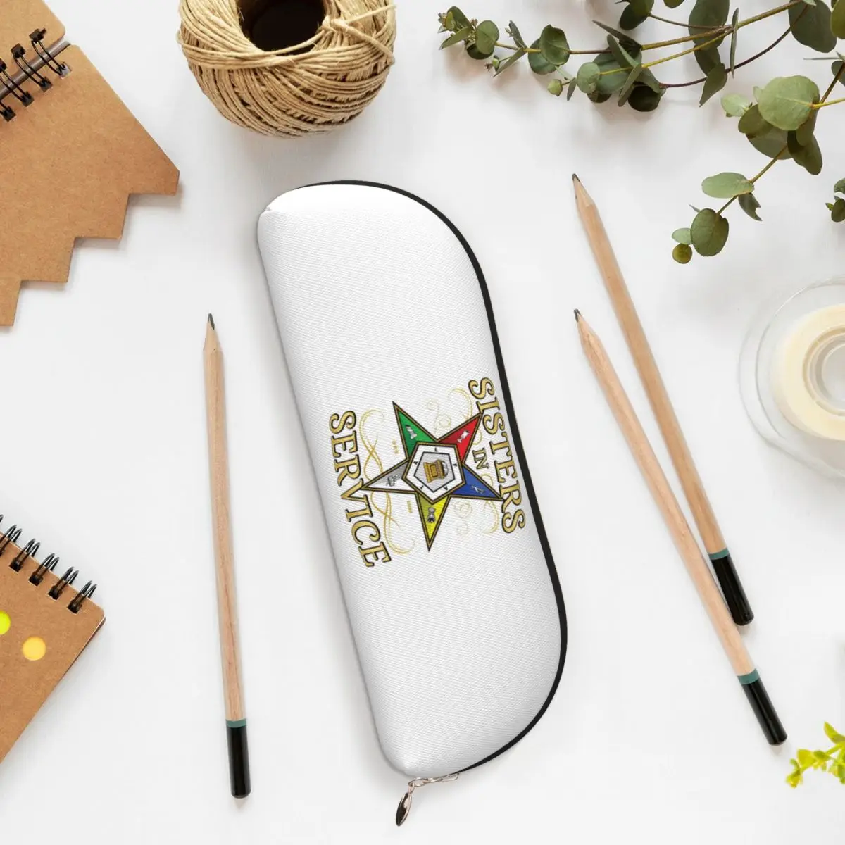 

OES Эмблема Орден Восточной звезды Пеналы Держатель для ручек Хранение канцелярских принадлежностей Большая коробка для ручек Сумка для карандашей