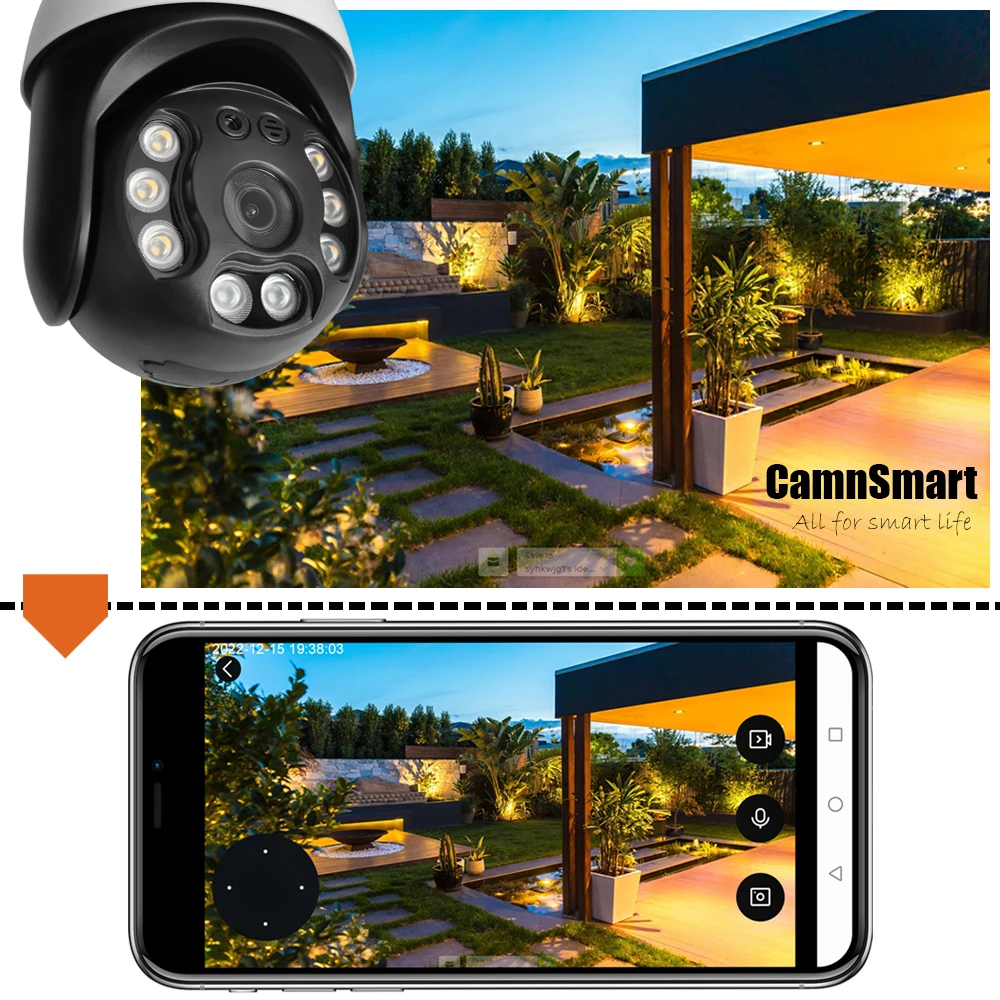 Camnsmart tuya 5mp alexa wifi lâmpada câmera e27 google casa sem fio cctv vigilância de vídeo ao ar livre suporte segurança onvif nvr