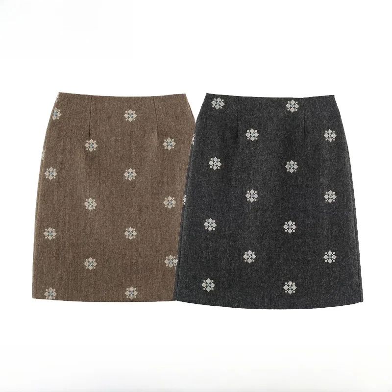 Early Autumn New Arrival Women's Fashion Slimming Fit Wrap Mid-Thigh Skirt Polyester Fiber Zipper Design Ladies' Skirt