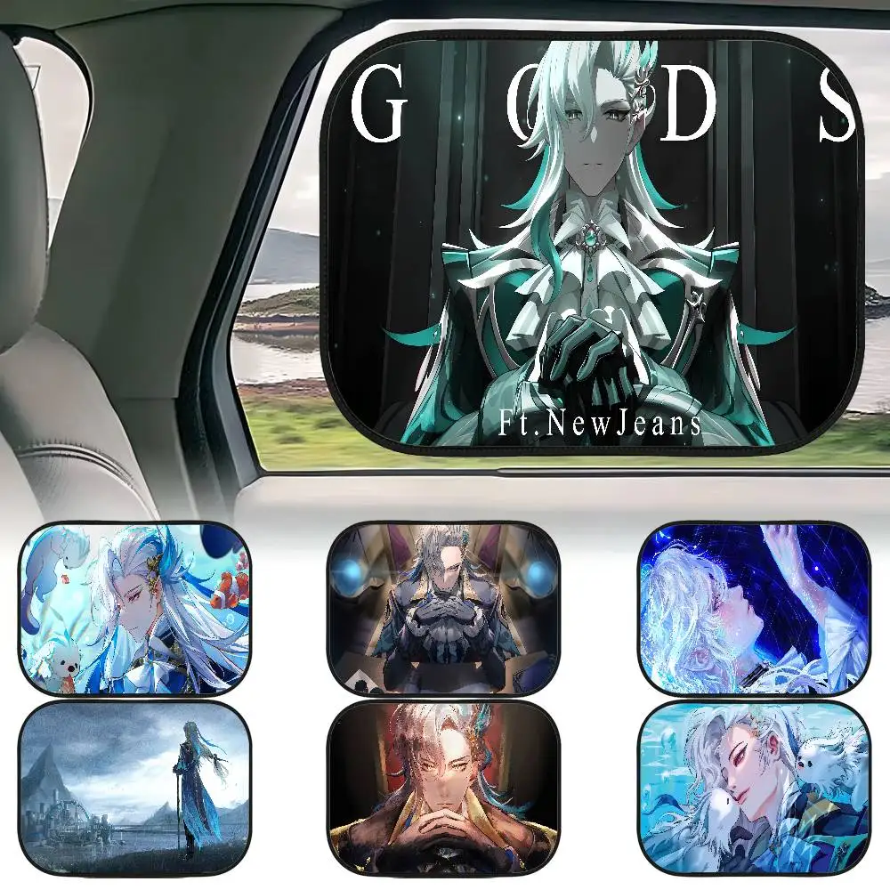 

Neuvillette Genshin Impact мультяшная игра универсальный автомобильный козырек от солнца на лобовое стекло отражатель складной оконный чехол протектор изоляция