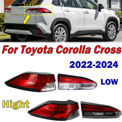 Accesorios de coche para Toyota Corolla Cross 2022 2023 2024, luz trasera de advertencia, luz de freno, lámpara de señal, conjunto de luz trasera