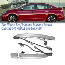 826469N00A For Nissan Leaf Maxima Murano Sentra 1pc Car Front Chrome Exterior Door Handles Silver ABS 806469N00A 806451AA0A