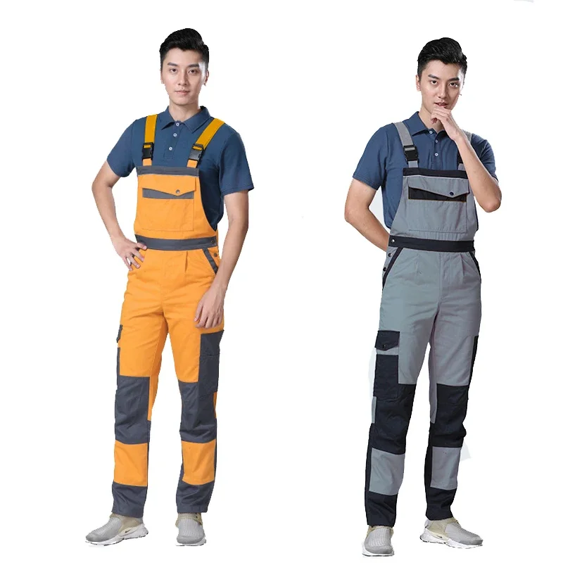 Workwear Overall Work Bib and Brace Overall Pants Trousers with Multi Pockets Working Mechanic Overalls Repairman