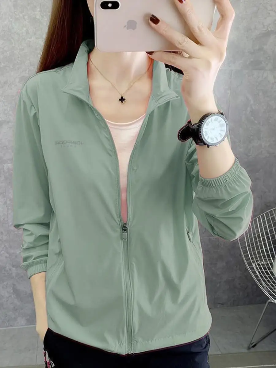 

Женское тонкое пальто свободного покроя, открытый кардиган, воротник-стойка, неисправностей, летняя защита от солнца, дышащая ветровка Spor...