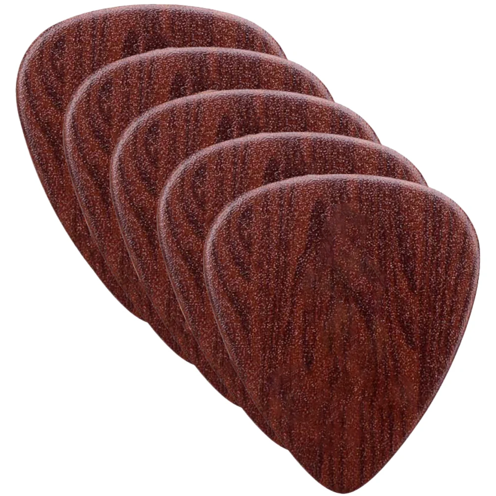 

5 Pcs Guitar Picks Acoustic Electric Wood Ukulele Plectrum Portable Thumbpick Case Accessories Replacement Practice Tone