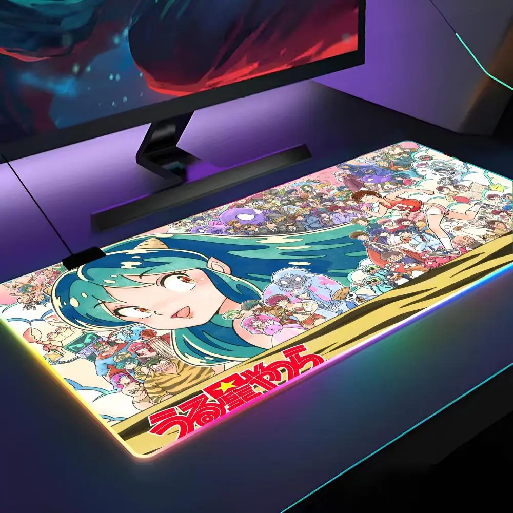 

Anime U-Urusei Yatsura Mouse Pad RGB Backlit Mouse Pad Laptop Mouse Pad Laptop Gamer Computer Desk Gaming Accessories
