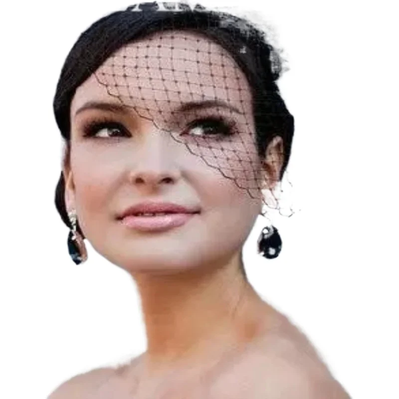 

2023 Large Black Grid Hairpin Hair Df297 Veil Simple And Easy Fashion Bridal Party 10pcs/lot