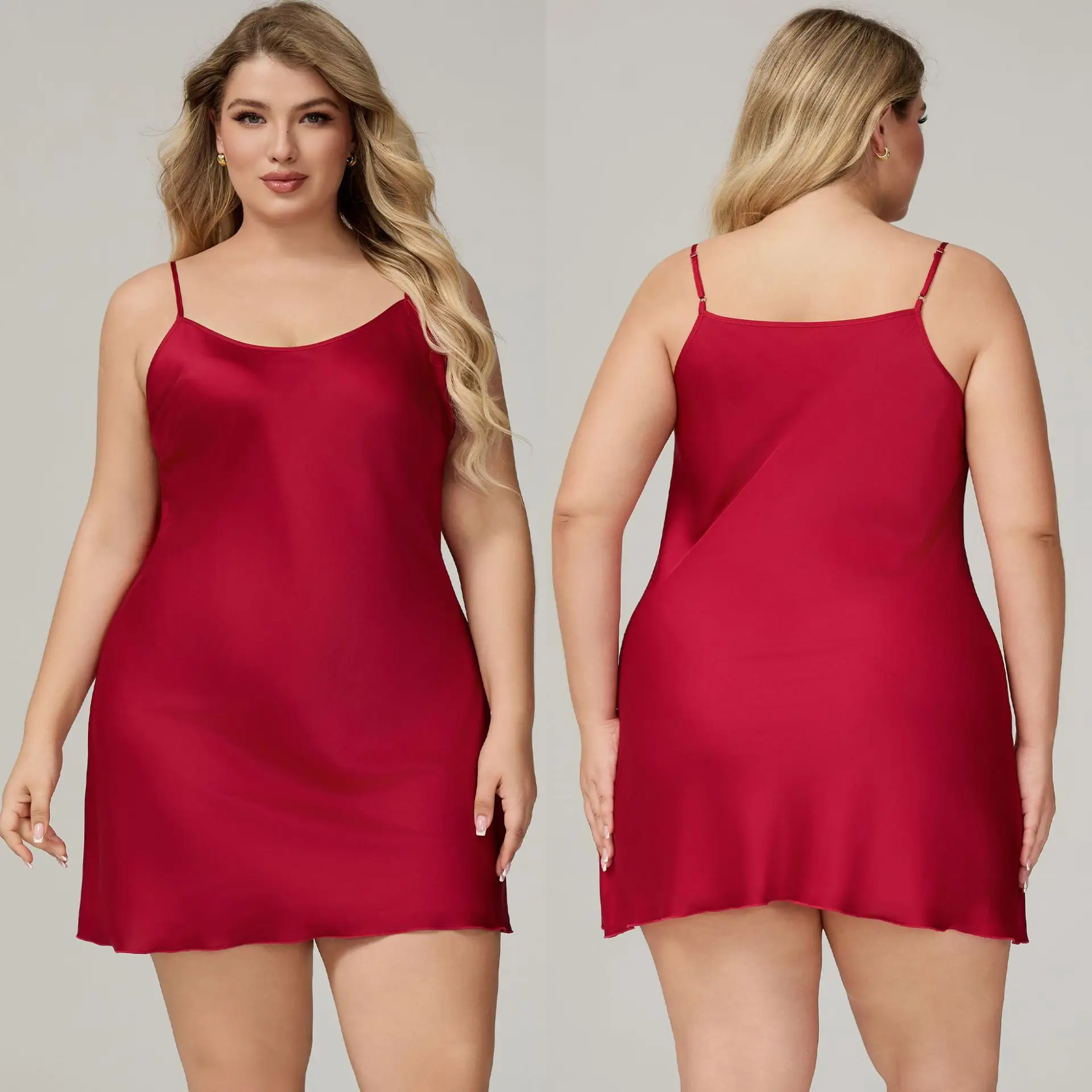 

Sexy Mini Suspender Nightgown Solid Color Satin Women Sleepwear Underwear Home Clothes Rayon Nightdress