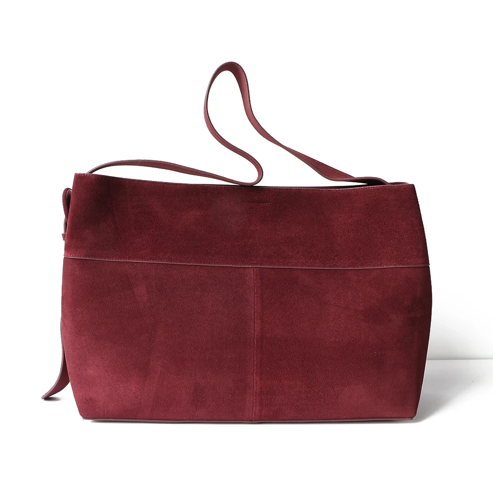 

Frosted cowhide one-shoulder armpit handbag large capacity computer commuter handbag niche design women's bag free gold stamping