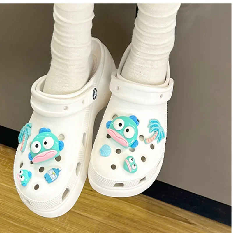 Fun Cartoon Monster Fish Hole Shoe Charms Decorations Cute Beach Coconut Trees Shoes Buckle DIY 3D Hole Shoe Accessories - Image 4