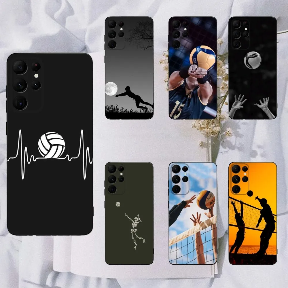 Volleyball Volleyball Sport  Phone Case For Samsung Galaxy A20,A21s,A22,A31,A32,A52,A53,A72,73,A80,A91 Soft Black Cover