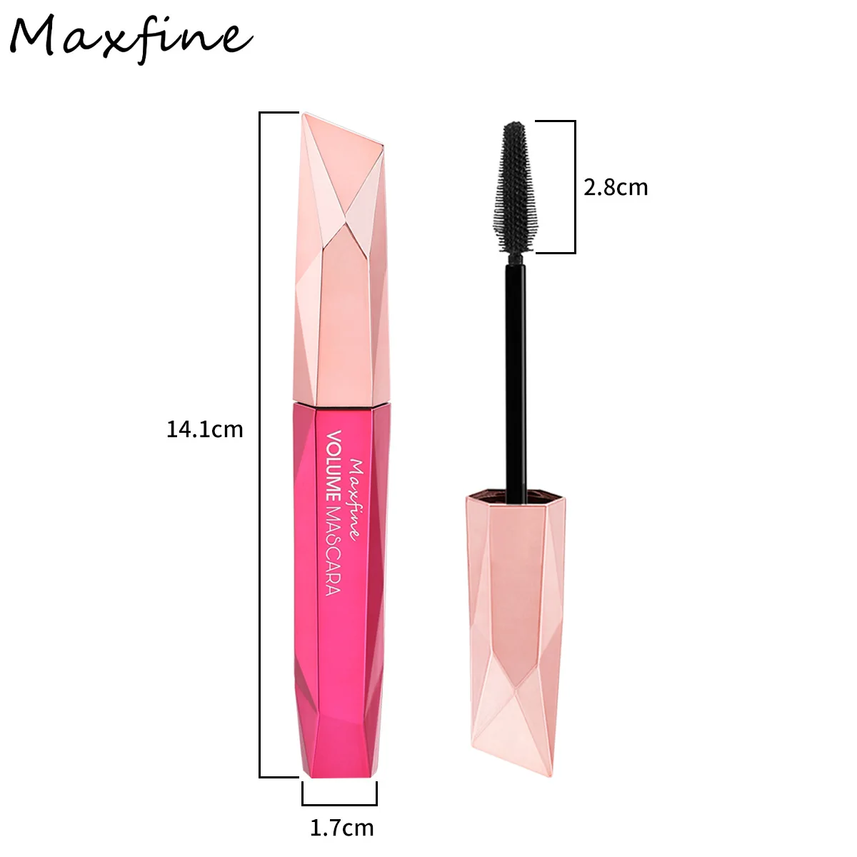 Maxfine มาสคาร่า4สีใหม่มาสคาร่ามาสคาร่าแบบหนาหยิกเพรียวบางติดทนนานมาสคาร่าแฟชั่นกันน้ำเครื่องสำอางสำหรับงานปาร์ตี้