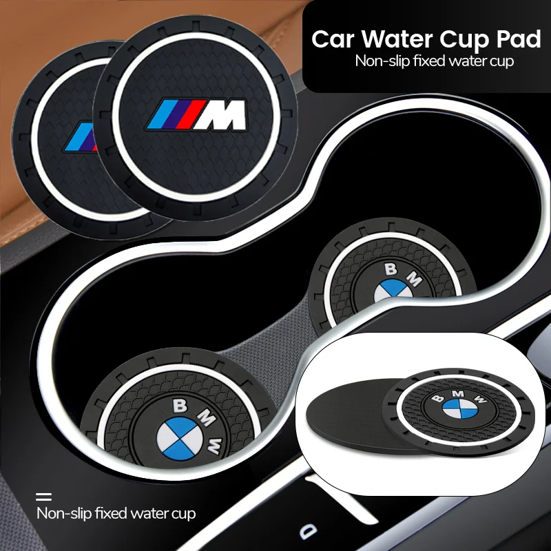 2pcs Auto Cup Holder Non-slip Mat Interior Car Decoration for BMW ME46 E90 E60 F30 F10 E36 G20 E92 E87 F20 E91 X2 3 4 5 Series