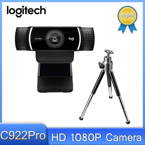 Original Logitech C922 Pro Stream Webcam 1080P Camera for HD Video Streaming & Recording 720P at 60Fps with Tripod Included