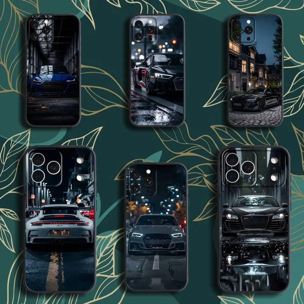 

A-A6L V-Audi-es A4L car Phone Case For iPhone 17,16,15,14,13,12,Pro,Max,Plus,E,SE4,Air,Mini Black Soft Box