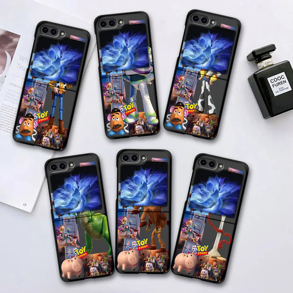 Mobile Phone Case for Samsung Galaxy Z Flip5 Black Cases Cover Z Flip 5 Hard PC Folding Coque Zflip5 Funda Capa Disney Toy Story