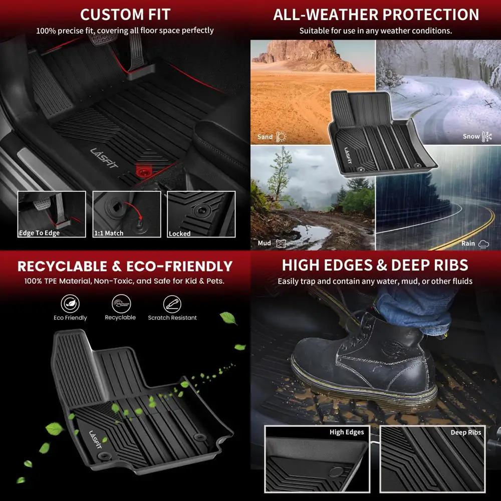 

Коврики для Toyota Camry 2024-2018 FWD только (гибридные или AWD), всепогодные напольные покрытия для Camry L/LE/SE/TRD)