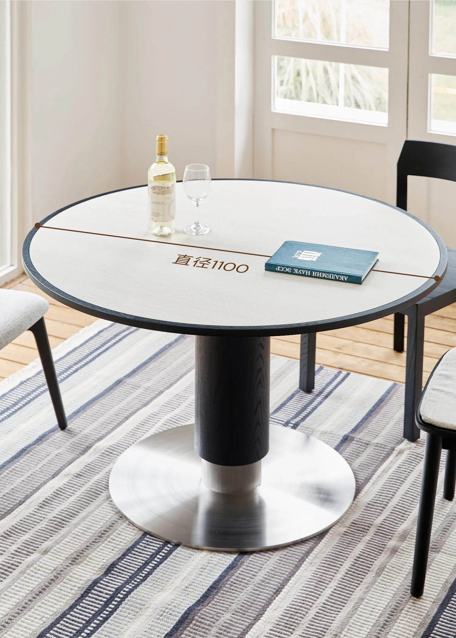 DSA rock slab solid wood dining table, high temperature, scratch-resistant and wear-resistant round table, stable  simple