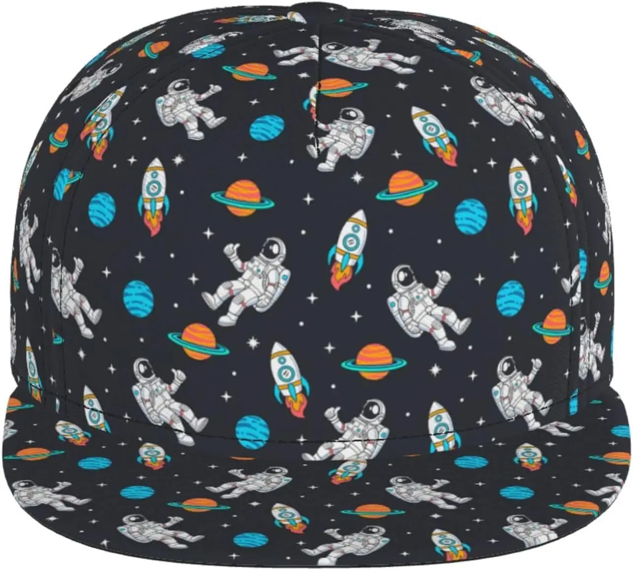 Mens Baseball Hat Cap Hand Drawn Space Astronaut Funny Dad Cap Golf Hat Cozy Breathable Adjustable Full Print Cap Hat Black