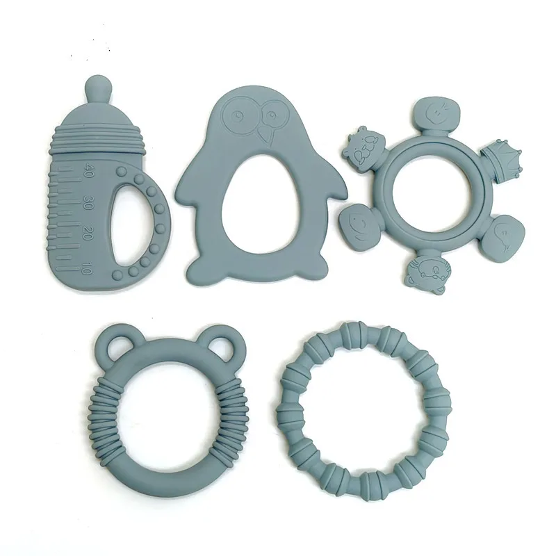 

Teether toys baby food grade silicone teething stick children mouth muscle trainer