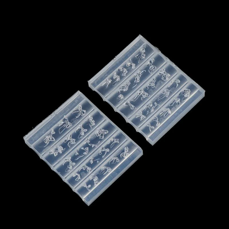 3D Long Ribbon Bow Silicone Nail Art Molds Multiple Style Bows UV Gel Polish Nail Carving Stencil Bow Tie DIY Manicure Art Mould