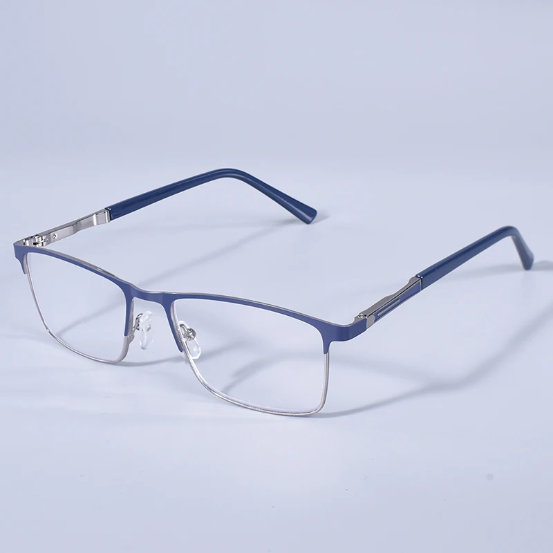 Männer Blau licht blockieren Lesebrille für Männer Metall Rahmen Magazin Leser Übergroßen Frühling Scharnier Rahmen Doppel Farbe + 125 + 175 + 22 – Detail 19