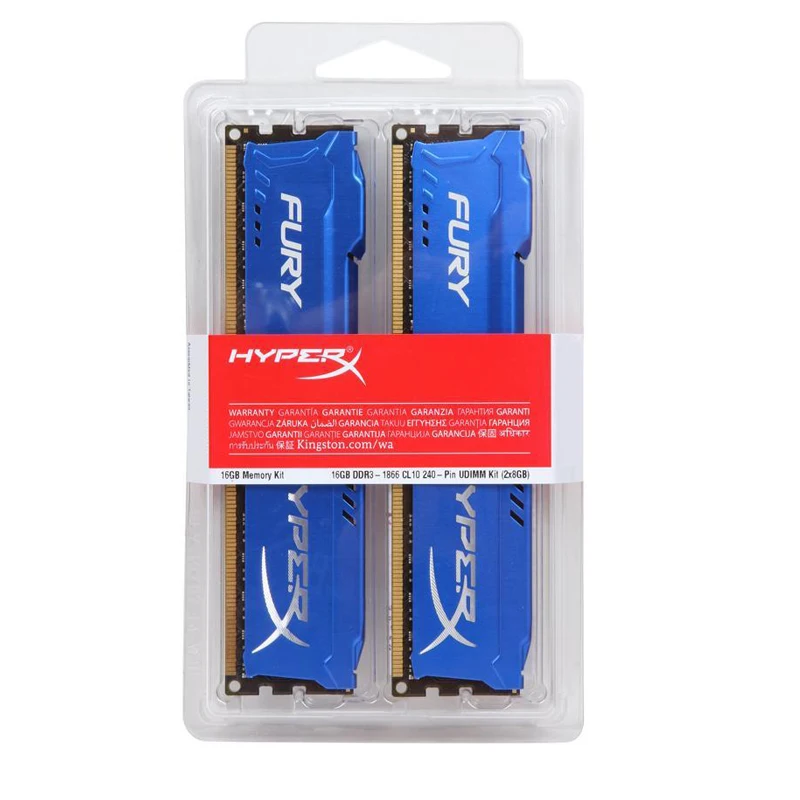 Zestaw pamięci RAM DDR3 8GB (2x4GB) 16GB (2x8GB) 1866MHz 1600MHz 1333MHz RAM do komputerów stacjonarnych 240Pins 1.5V DIMM PC3-12800 14900 HyperX Fury