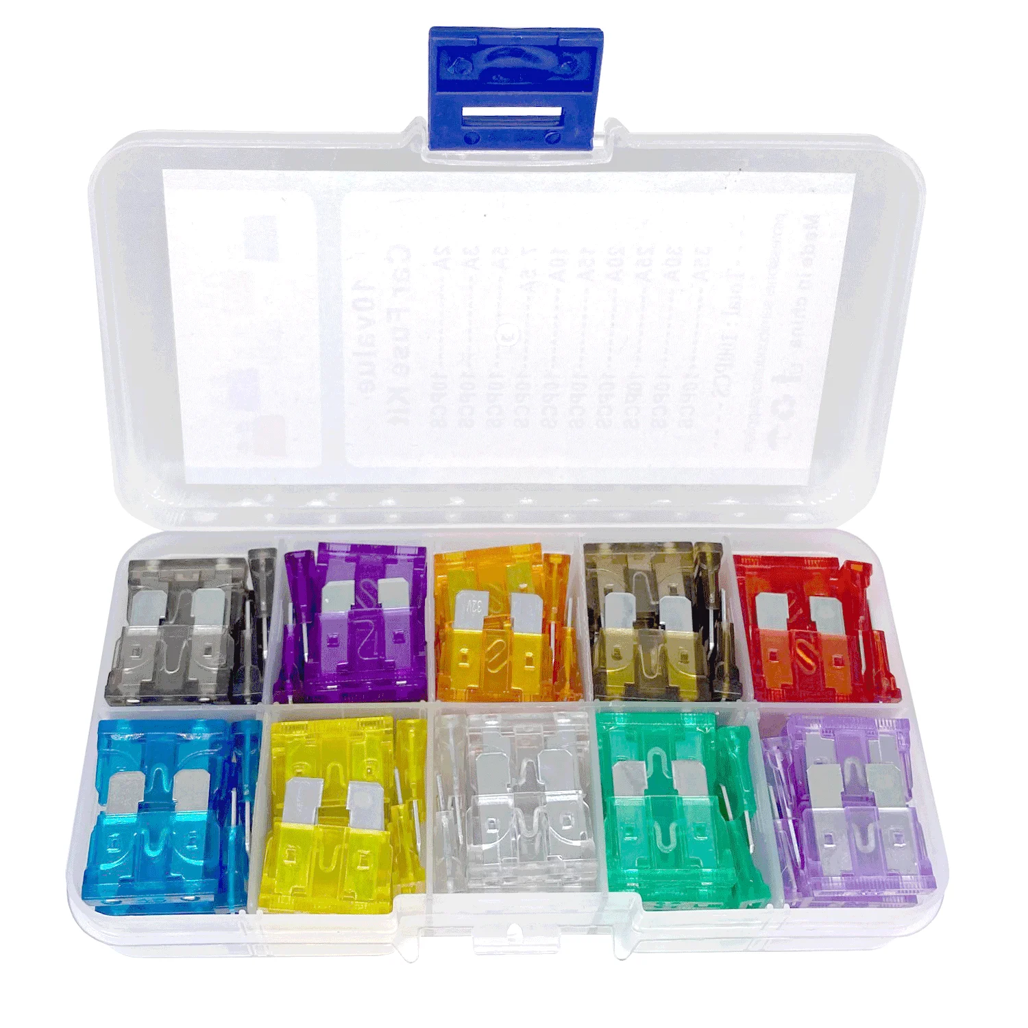 10values*10pc=100PC Medium Blade Fuse Kit Box 2A 3A 5A 7.5A 10A 15A 20A 25A 30A 35A Auto Car Truck Motorcycle Fuses Assorted Box