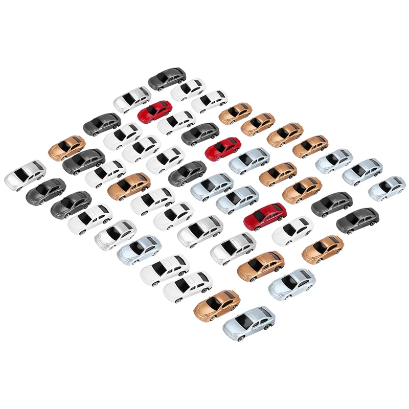 

50Pcs 1:87 HO Scale Model Car Painted Car Models HO/TT/N Scale Railway Modeling Making Mat