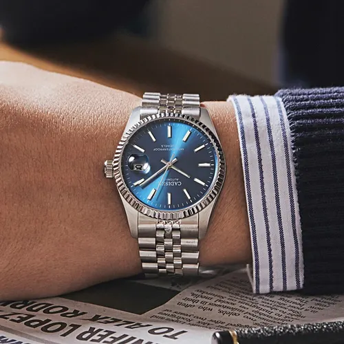 Imagen 2 del producto Reloj Mecánico CADISEN para hombre, reloj automático de lujo de marca superior, reloj de negocios de acero inoxidable resistente al agua, reloj Masculino