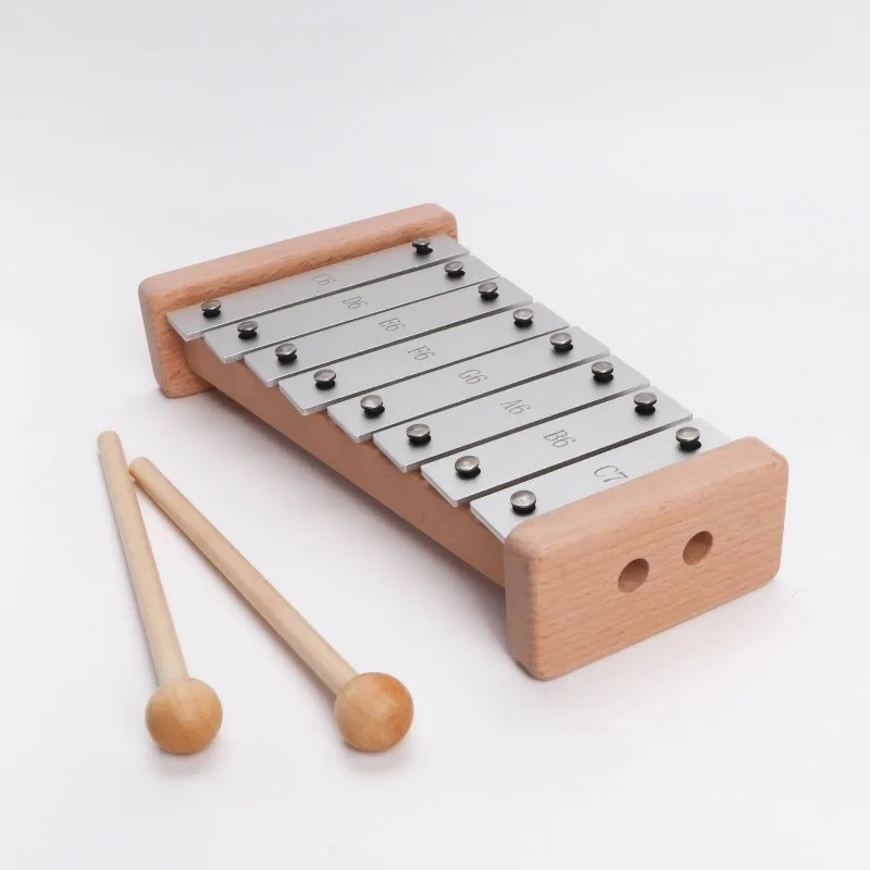 8 Notes Xylophone Metal Keys Wooden Xylophone Meditation Kids Early Educational Instrument Orff Percussion Musical Instruments